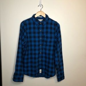 Abercrombie and fitch casual blue plaid button up